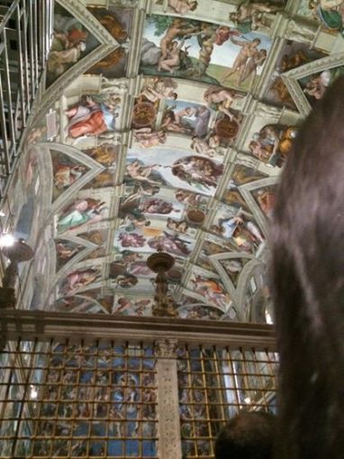 Shhhh don't tell! They absolutely do not allow pictures in the Sistine Chapel.