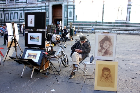 Street artists in Florence